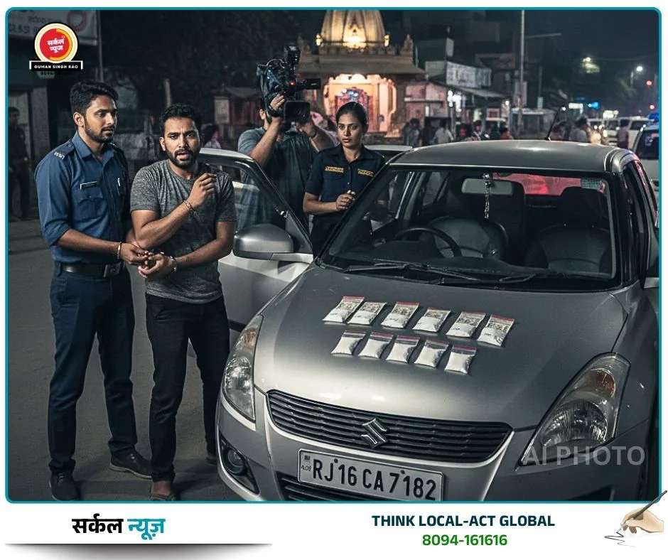 जालौर: कोतवाली पुलिस की बड़ी कार्रवाई, एमडीएम ड्रग्स के साथ तीन तस्कर गिरफ्तार, स्विफ्ट कार और नकदी जब्त