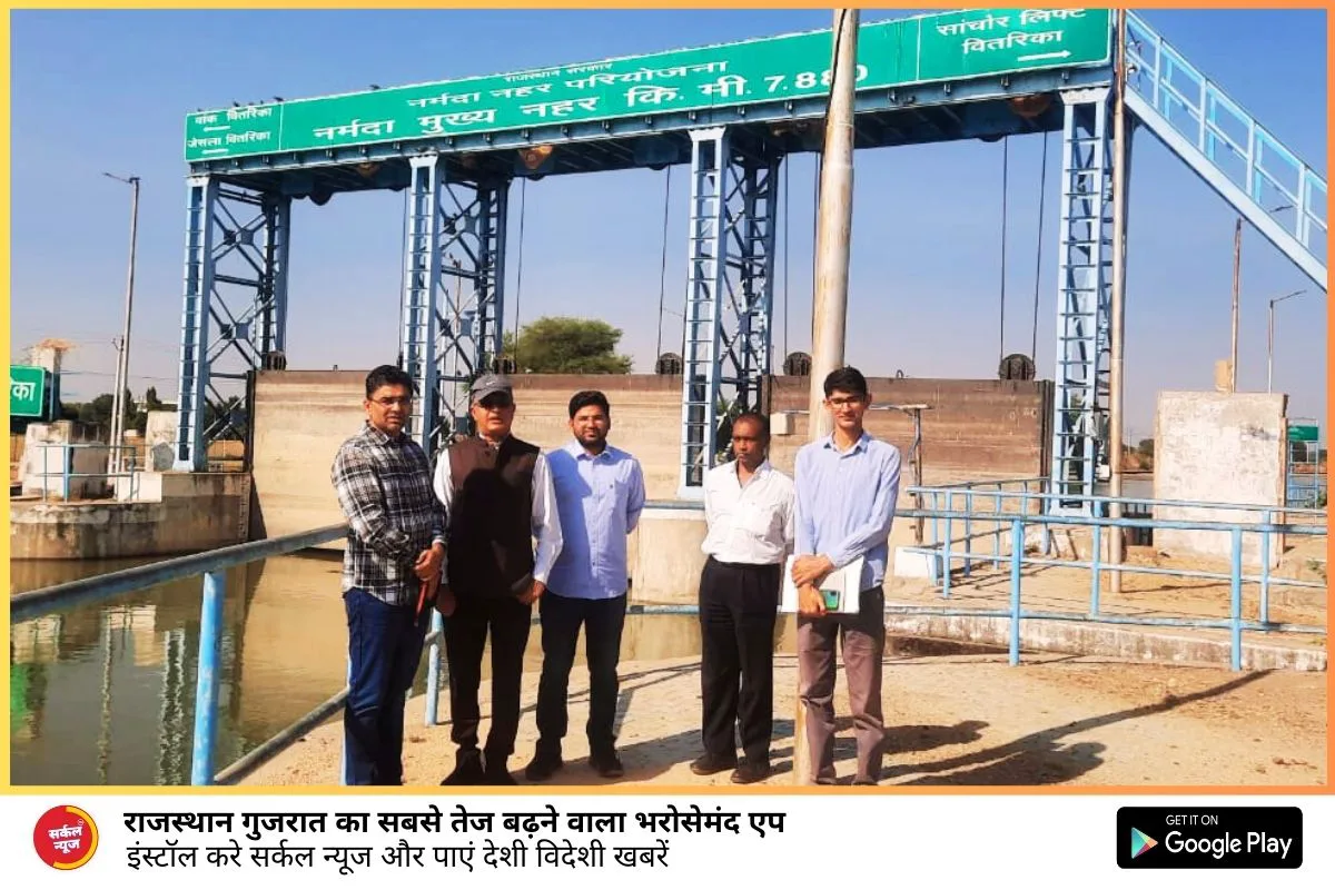 जिला कलेक्टर ने नर्मदा नहर परियोजना का निरीक्षण किया