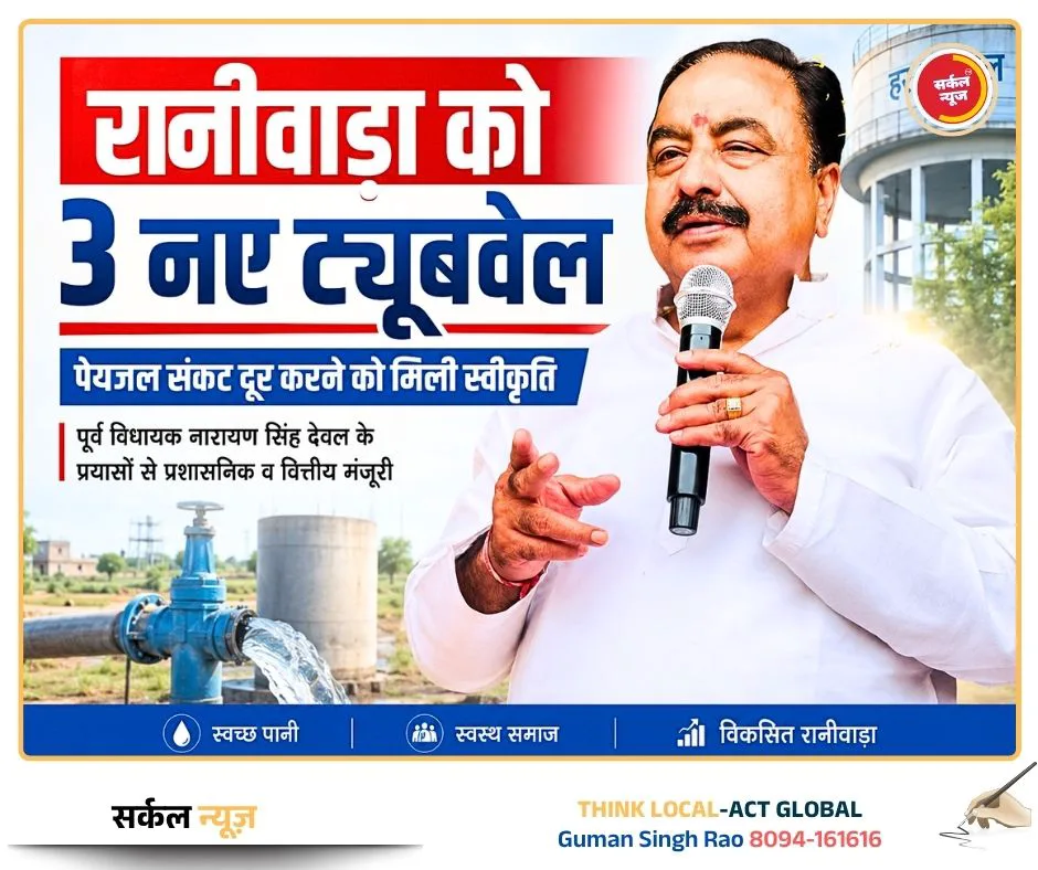 रानीवाड़ा विधानसभा को बड़ी सौगात: पेयजल संकट दूर करने के लिए स्वीकृत हुए 3 नए ट्यूबवेल