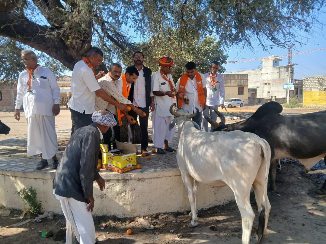 सुशासन रथयात्रा: पंसेरी में भाजपा का शक्ति प्रदर्शन, गौ-सेवा के साथ मनाया सीएम का जन्मदिन