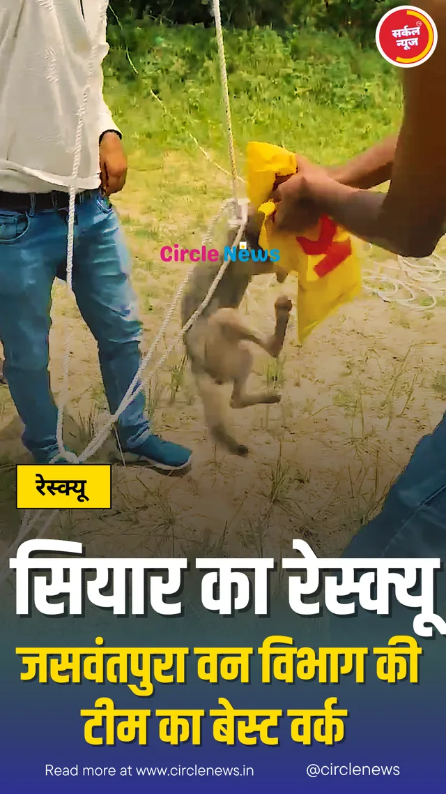 जसवंतपुरा में वन विभाग का हैरतअंगेज रेस्क्यू: कुएं में गिरे सियार को बचाने के लिए वनरक्षक प्रभुराम ने लगाई जान की बाजी!