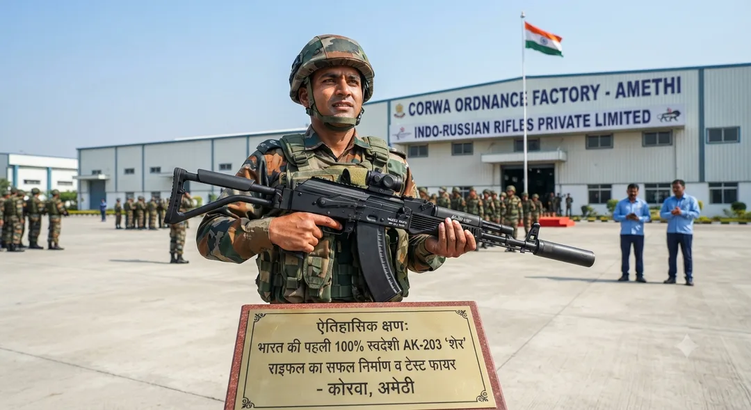 अब दुश्मनों की खैर नहीं! अमेठी में बनी 100% स्वदेशी AK-203 'शेर' राइफल, टेस्ट फायर में पहले ही वार में झंडे गाड़े