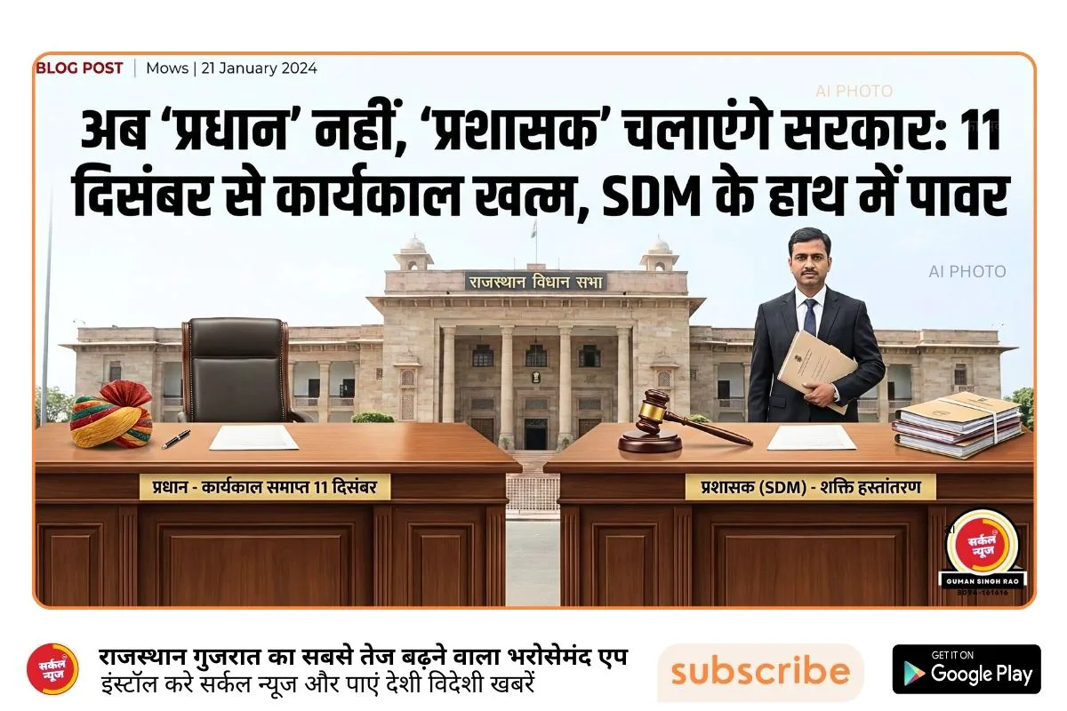 अब 'प्रधान' नहीं, 'प्रशासक' चलाएंगे सरकार: 11 दिसंबर से देवड़ा का कार्यकाल खत्म, SDM के हाथ में पावर