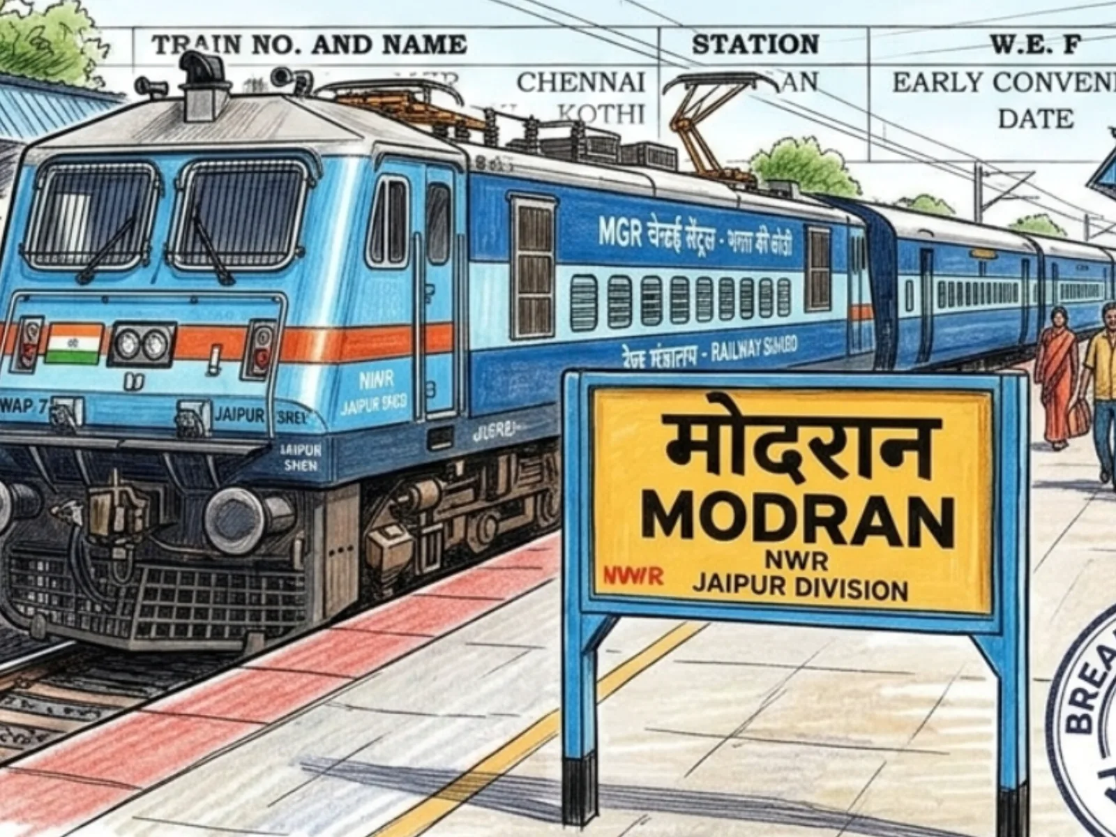 एक्सक्लूसिव: मोदरान स्टेशन पर अब रुकेगी चेन्नई-भगत की कोठी एक्सप्रेस, रेलवे बोर्ड ने दी बड़ी सौगात