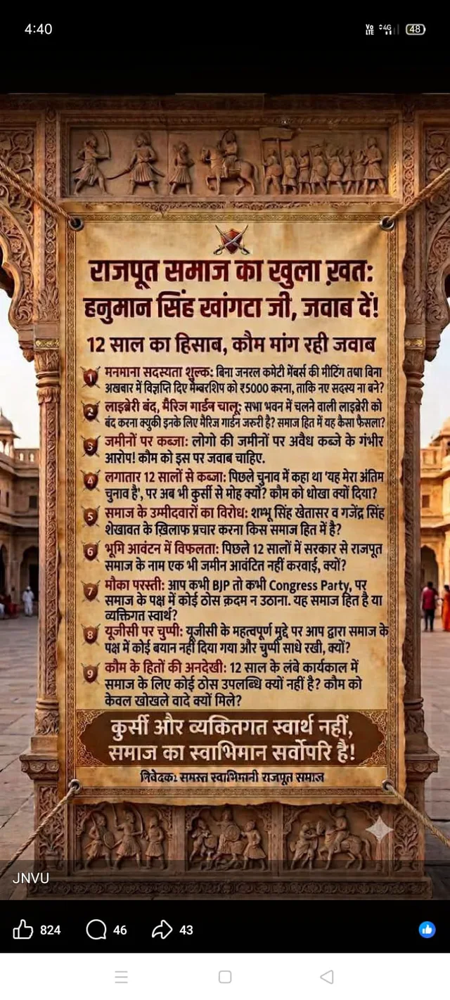 मारवाड़ राजपूत सभा चुनाव 2026: सरगर्मी तेज, बारह साल के कामकाज पर उठे तीखे सवाल—क्या बदलेगा नेतृत्व? – फोटो 2