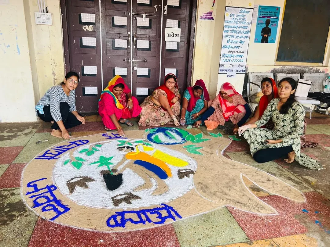 सघन पौधारोपण सप्ताह के तहत रंगोली व पौधारोपण गतिविधि का हुआ आयोजन